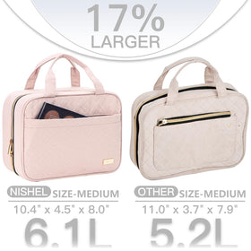 NISHEL Travel Toiletry Bag compact size for easy packing