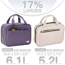 NISHEL Travel Toiletry Bag compact size for easy packing