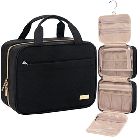 NISHEL Travel Toiletry Bag front view in black