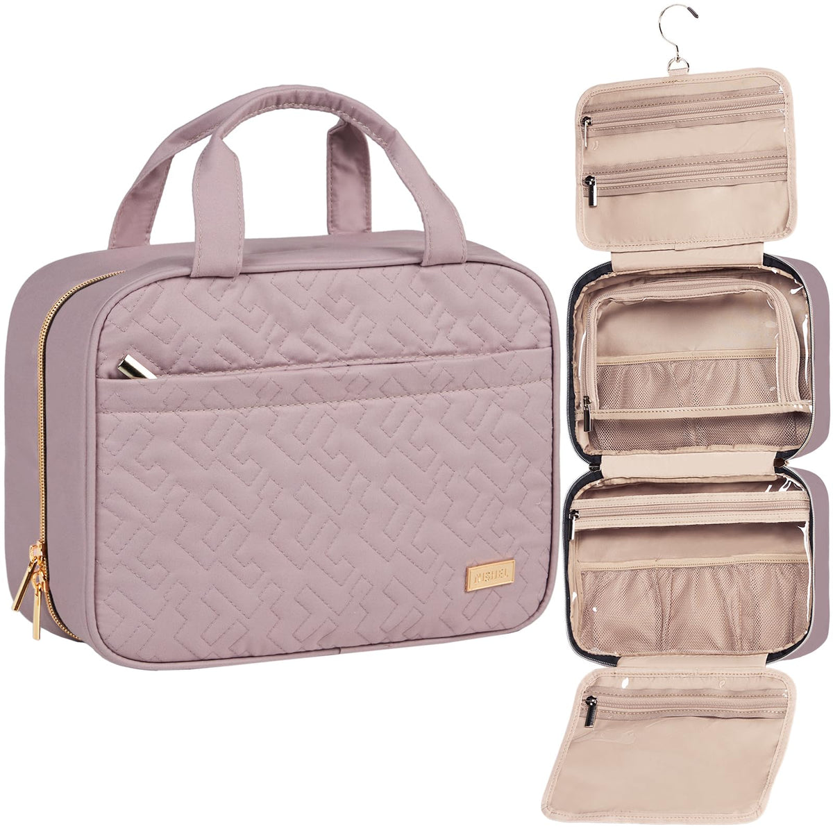 NISHEL Travel Toiletry Bag front view in black
