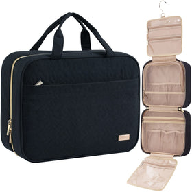 NISHEL Travel Toiletry Bag front view in black
