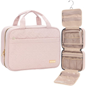 NISHEL Travel Toiletry Bag front view with compartments open