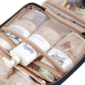 NISHEL Travel Toiletry Bag side view with dimensions
