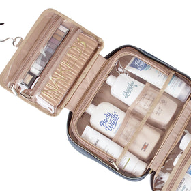 NISHEL Travel Toiletry Bag side view with zipper