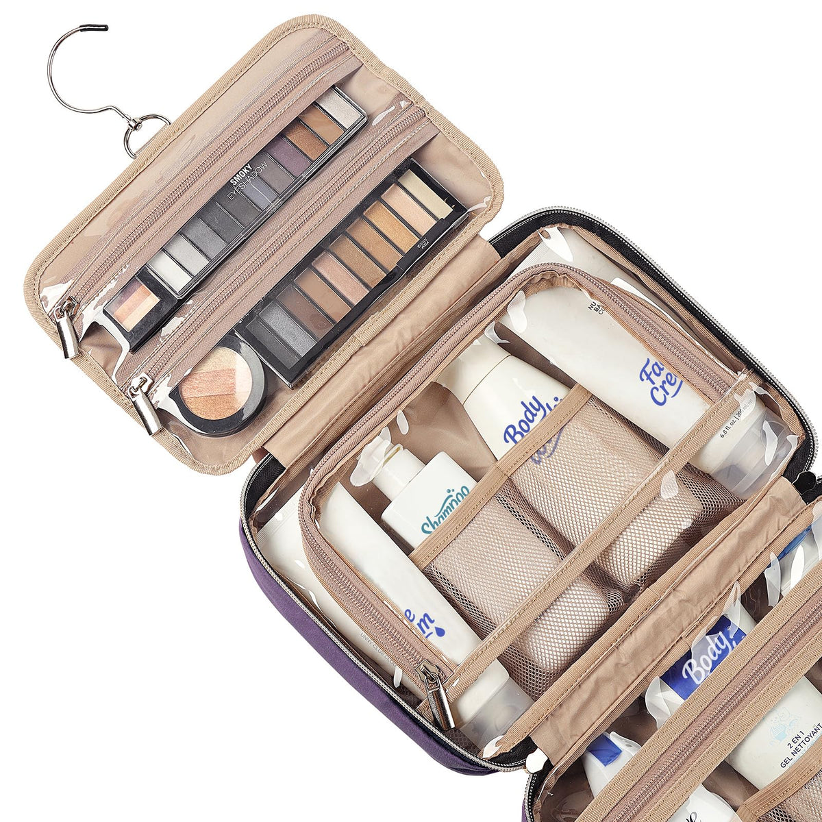 NISHEL Travel Toiletry Bag transparent window for security checks
