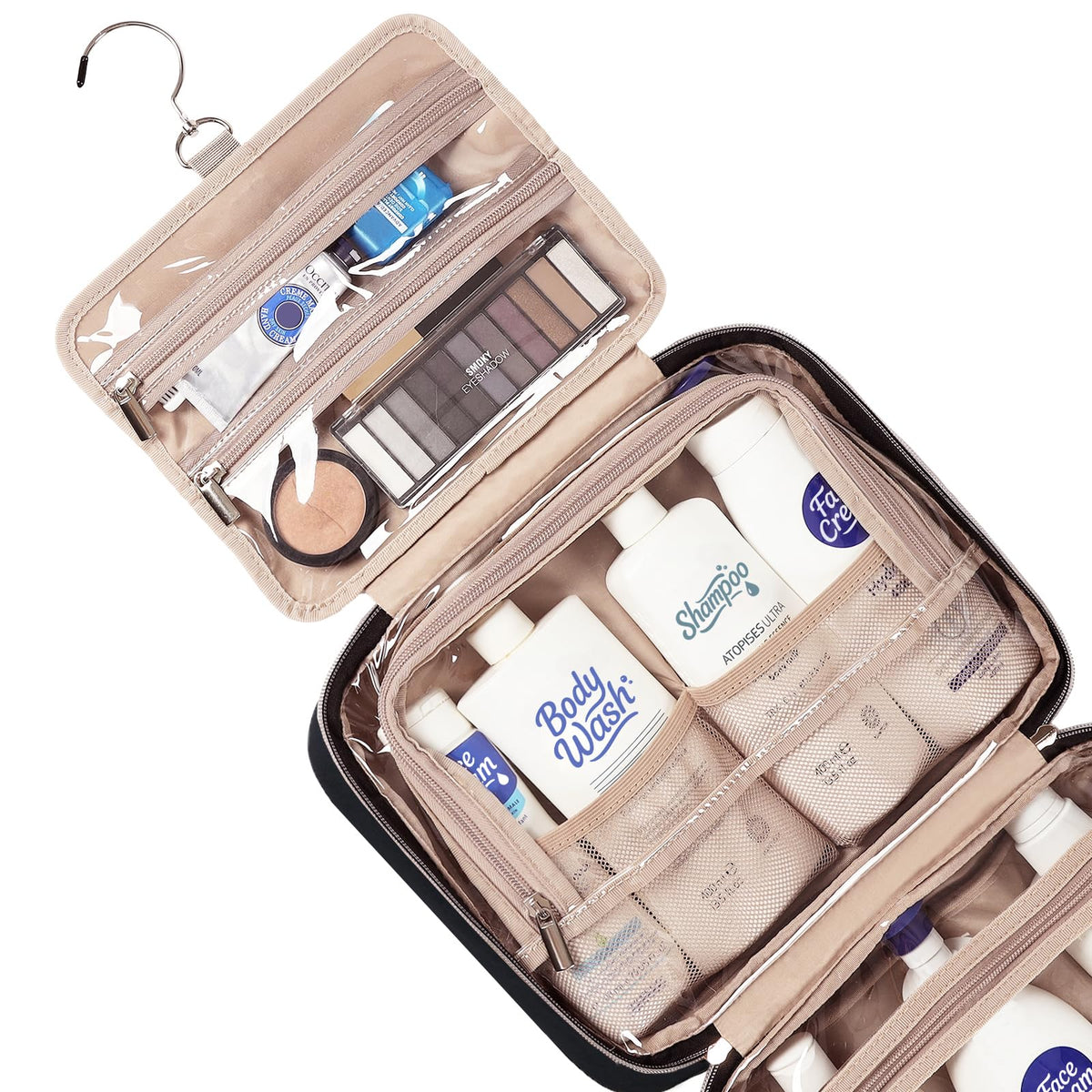 NISHEL Travel Toiletry Bag with toiletries inside