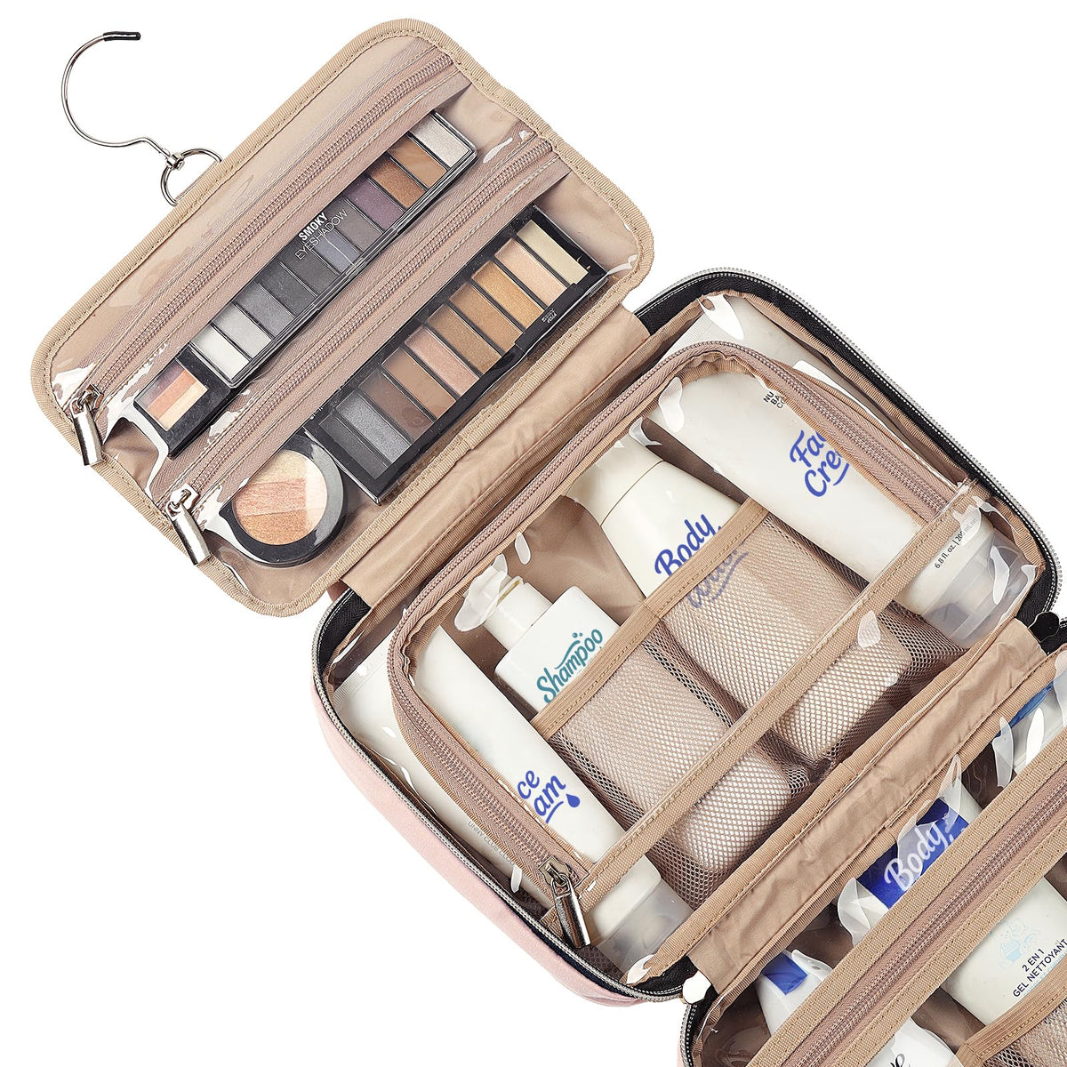 NISHEL Travel Toiletry Bag with transparent window for visibility