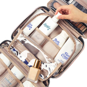 NISHEL Travel Toiletry Bag zipped compartment close-up