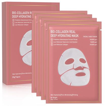 Nityrliv Collagen Face Mask 4 Pack front view with packaging