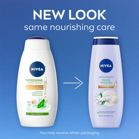 NIVEA Basil and White Tea Body Wash 20 FL OZ back view