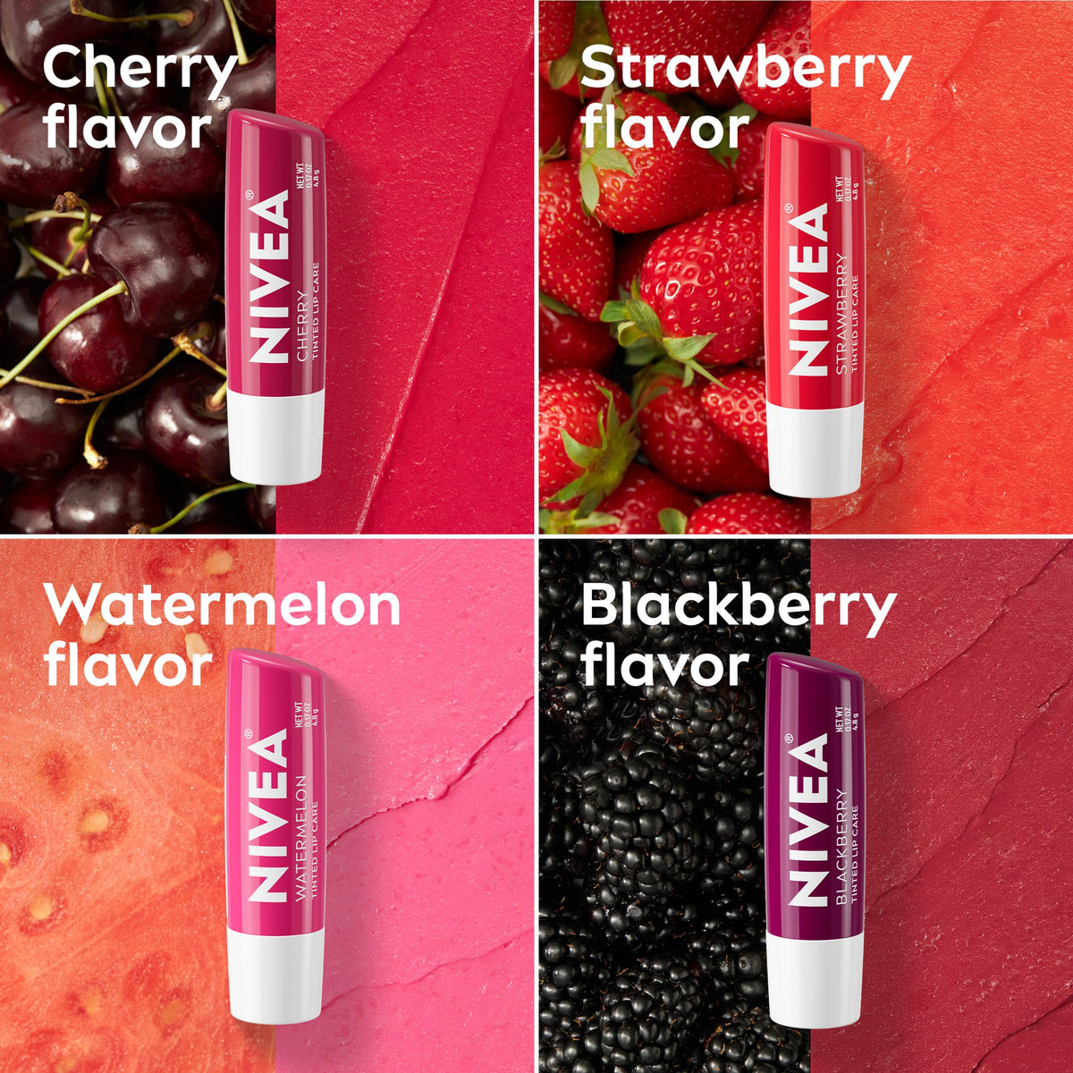 NIVEA Blackberry Lip Balm stick featuring packaging design