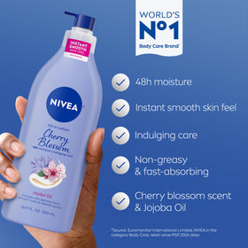 NIVEA Cherry Blossom Body Lotion texture close-up