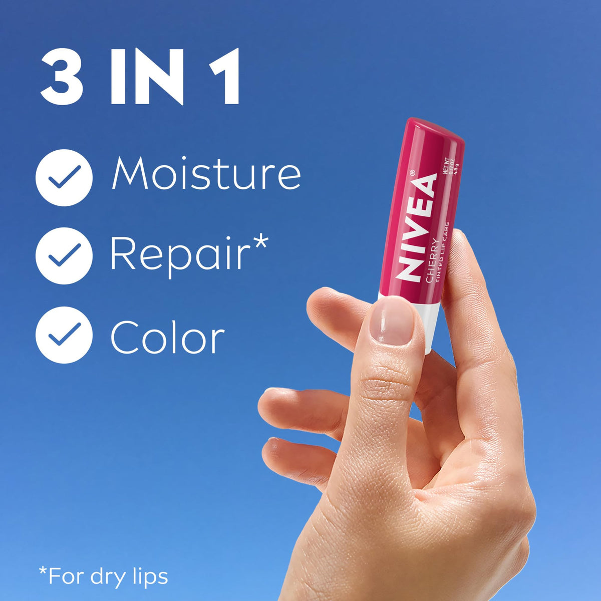 NIVEA Cherry Lip Care tinted lip balm with shea butter