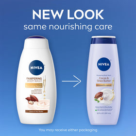 NIVEA Cocoa and Shea Butter Body Wash bottle side view