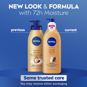 NIVEA Cocoa Butter Body Lotion pump bottle side view