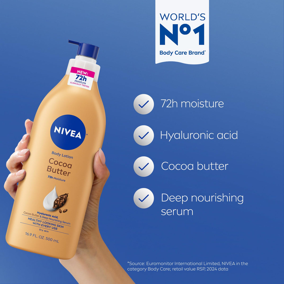 NIVEA Cocoa Butter Body Lotion texture close-up