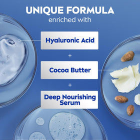 NIVEA Cocoa Butter Body Lotion with ingredients list