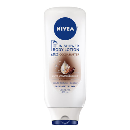 NIVEA Cocoa Butter In Shower Lotion 13.5 FL OZ front view