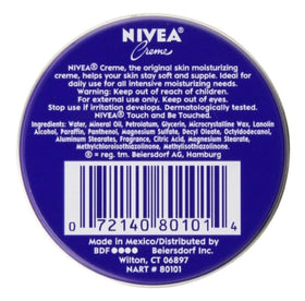 NIVEA Creme 1 oz tin open showing creamy texture
