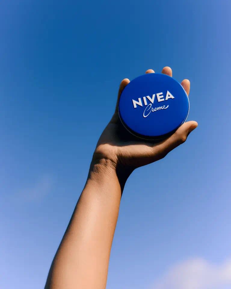 NIVEA Creme 8.4 oz tin placed on a bathroom counter
