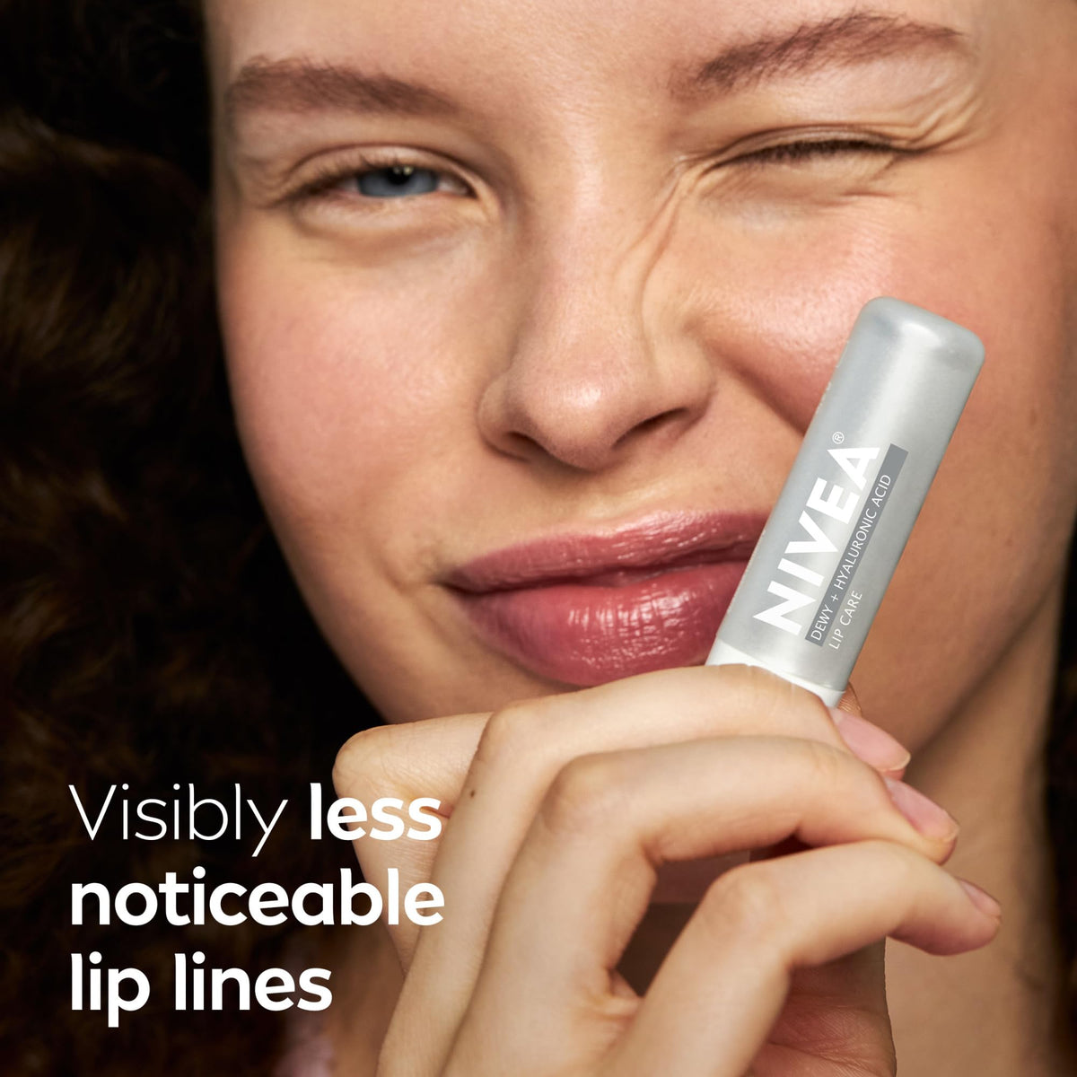 NIVEA Dewy Lip Care packaging with ingredients list
