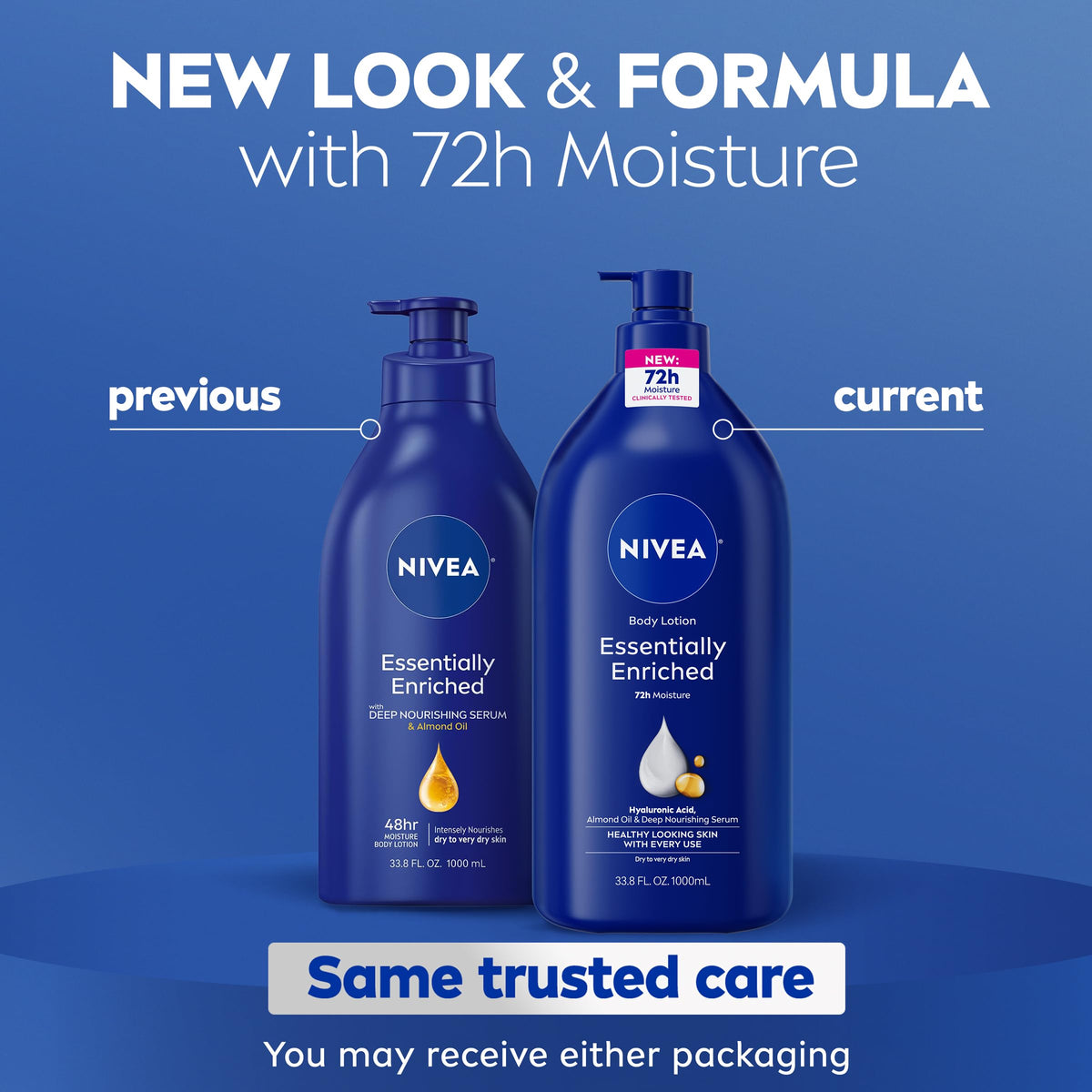 NIVEA Essentially Enriched Body Lotion 33.8 Fl Oz back view