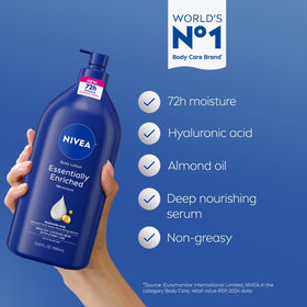 NIVEA Essentially Enriched Body Lotion 33.8 Fl Oz side view