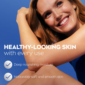 NIVEA Essentially Enriched Body Lotion in a bathroom setting