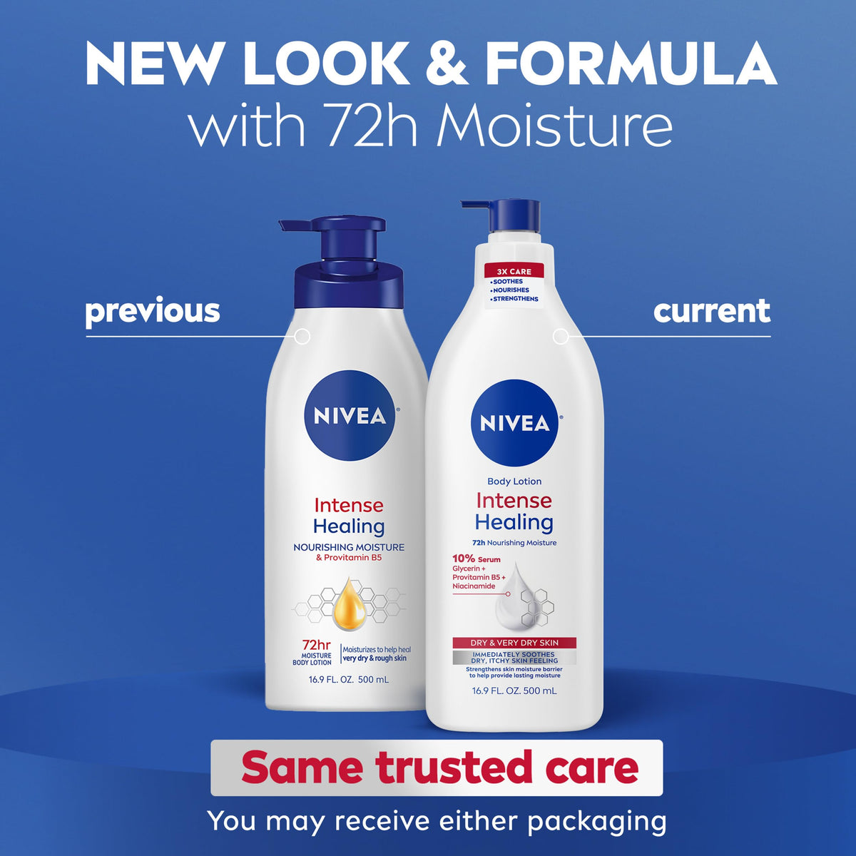 NIVEA Intense Healing Body Lotion bottle side view