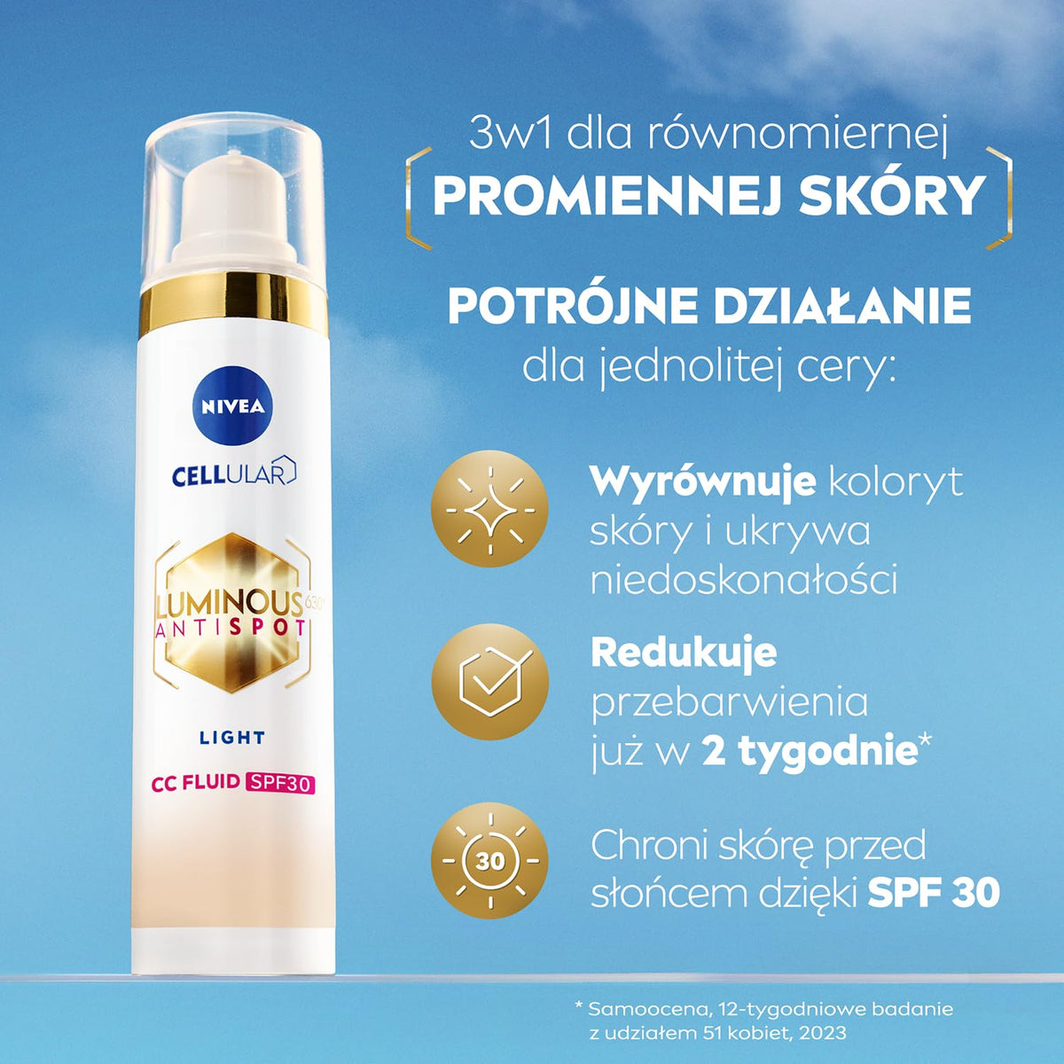 NIVEA Luminous630 CC Cream Light 40 ml tube with cap