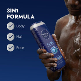 NIVEA MEN Cool Body Wash showing packaging and label