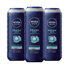 NIVEA MEN Fresh Wave 3-in-1 Body Wash three bottles pack