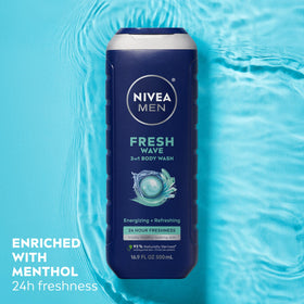 NIVEA MEN Fresh Wave Body Wash bottle side view