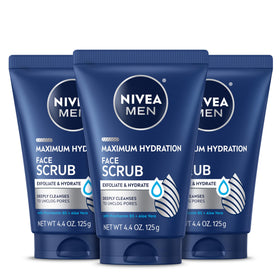 NIVEA MEN Maximum Hydration Face Scrub 3-pack front view