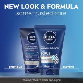 NIVEA MEN Maximum Hydration Face Scrub tube close-up