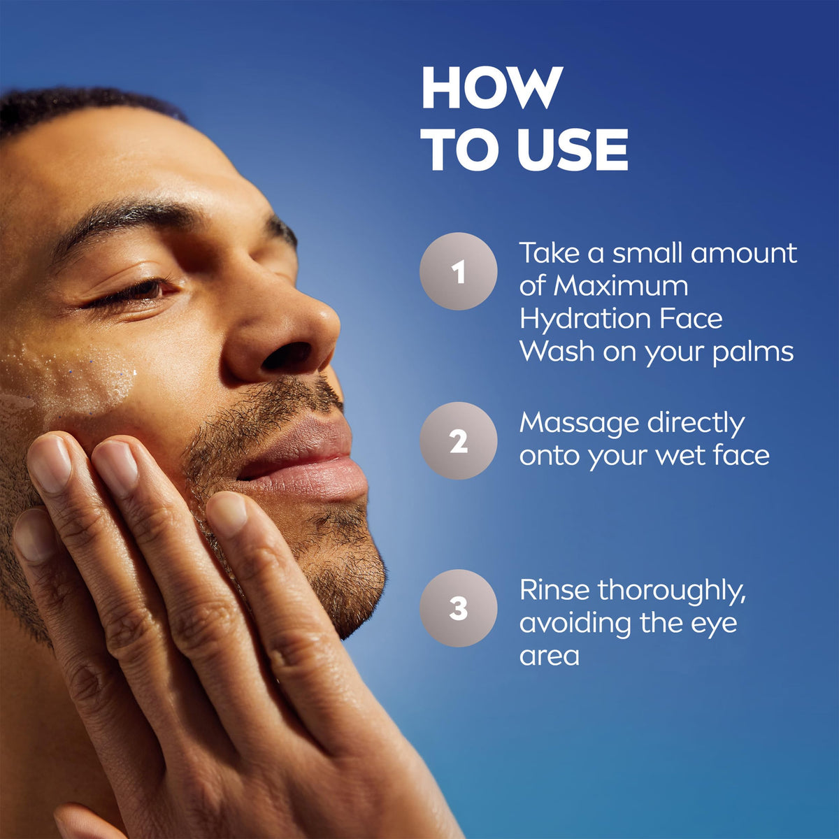 NIVEA MEN Maximum Hydration Face Wash in a skincare routine setup