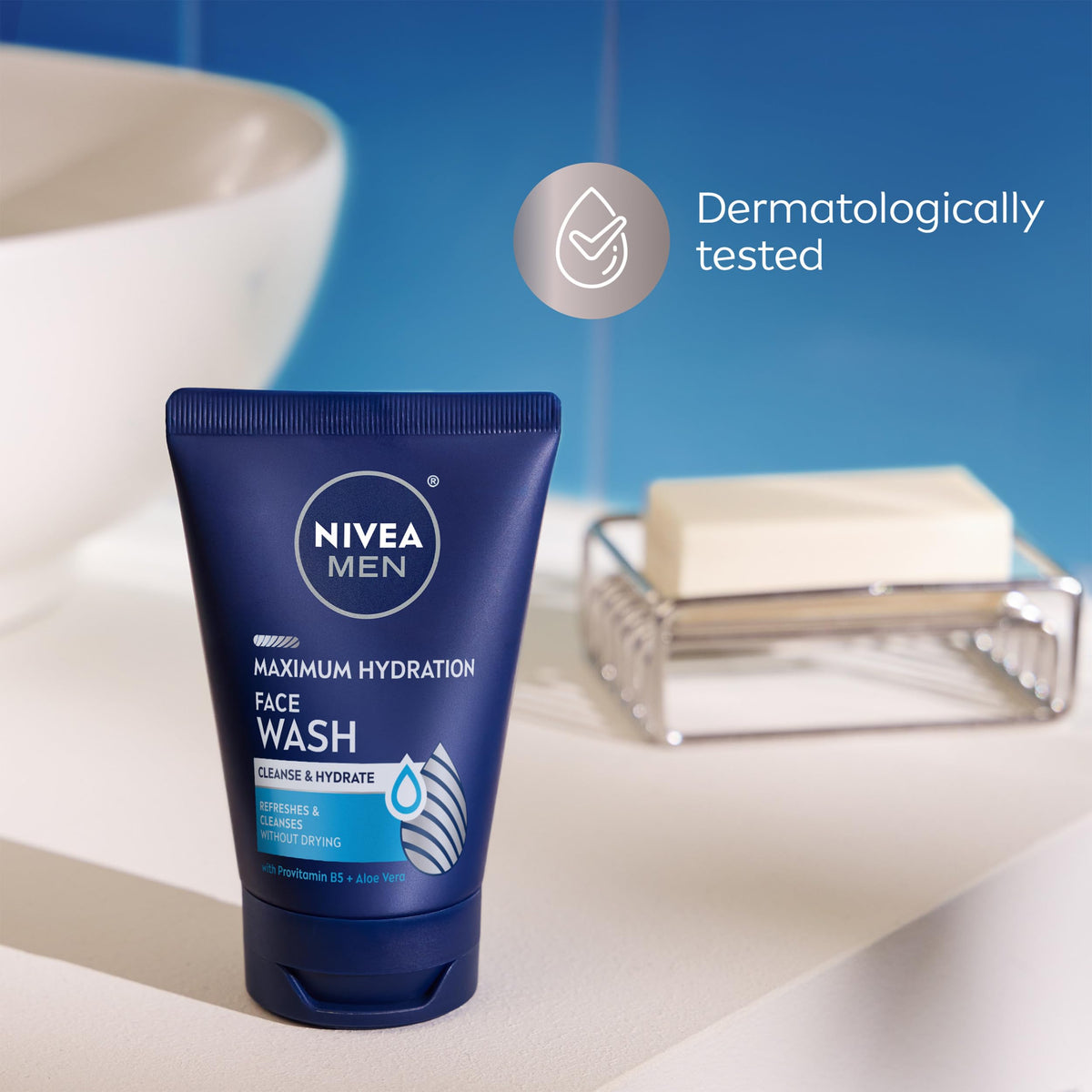 NIVEA MEN Maximum Hydration Face Wash texture on hand