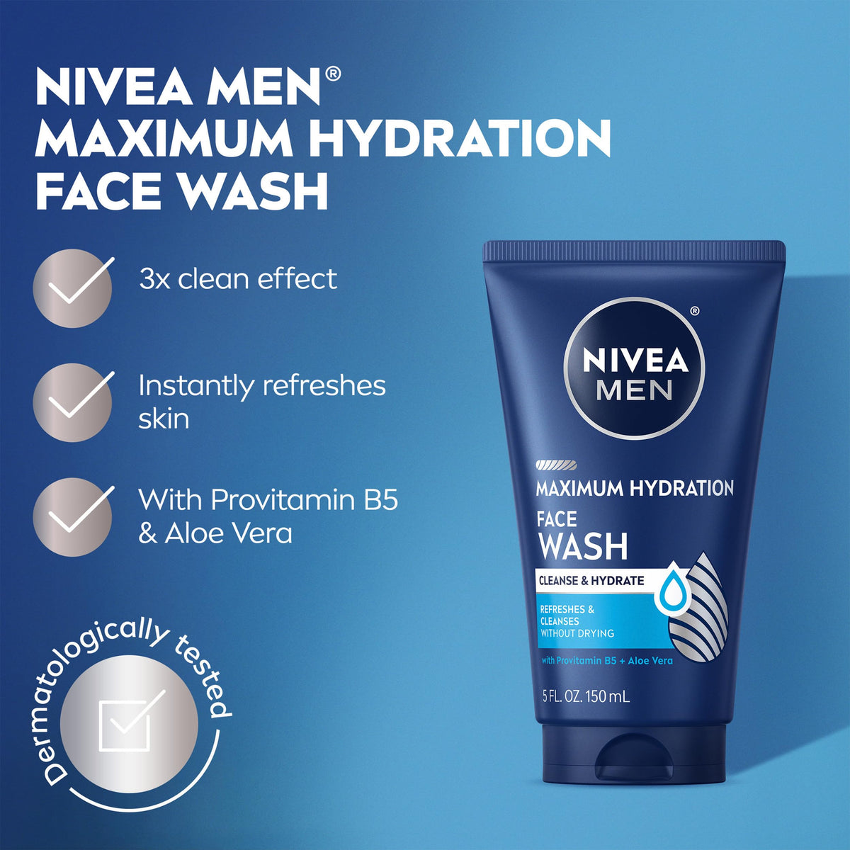 NIVEA MEN Maximum Hydration Face Wash tube side view