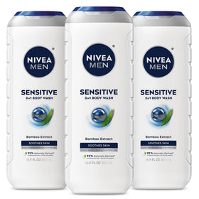NIVEA MEN Sensitive 3-in-1 Body Wash three bottles front view
