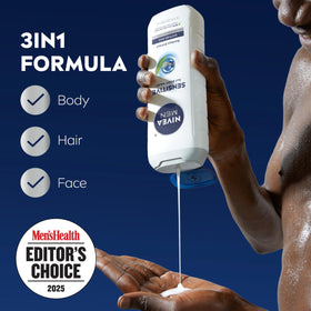 NIVEA MEN Sensitive Body Wash bottle side view