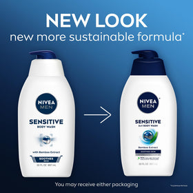 NIVEA MEN Sensitive Body Wash bottle with Bamboo Extract