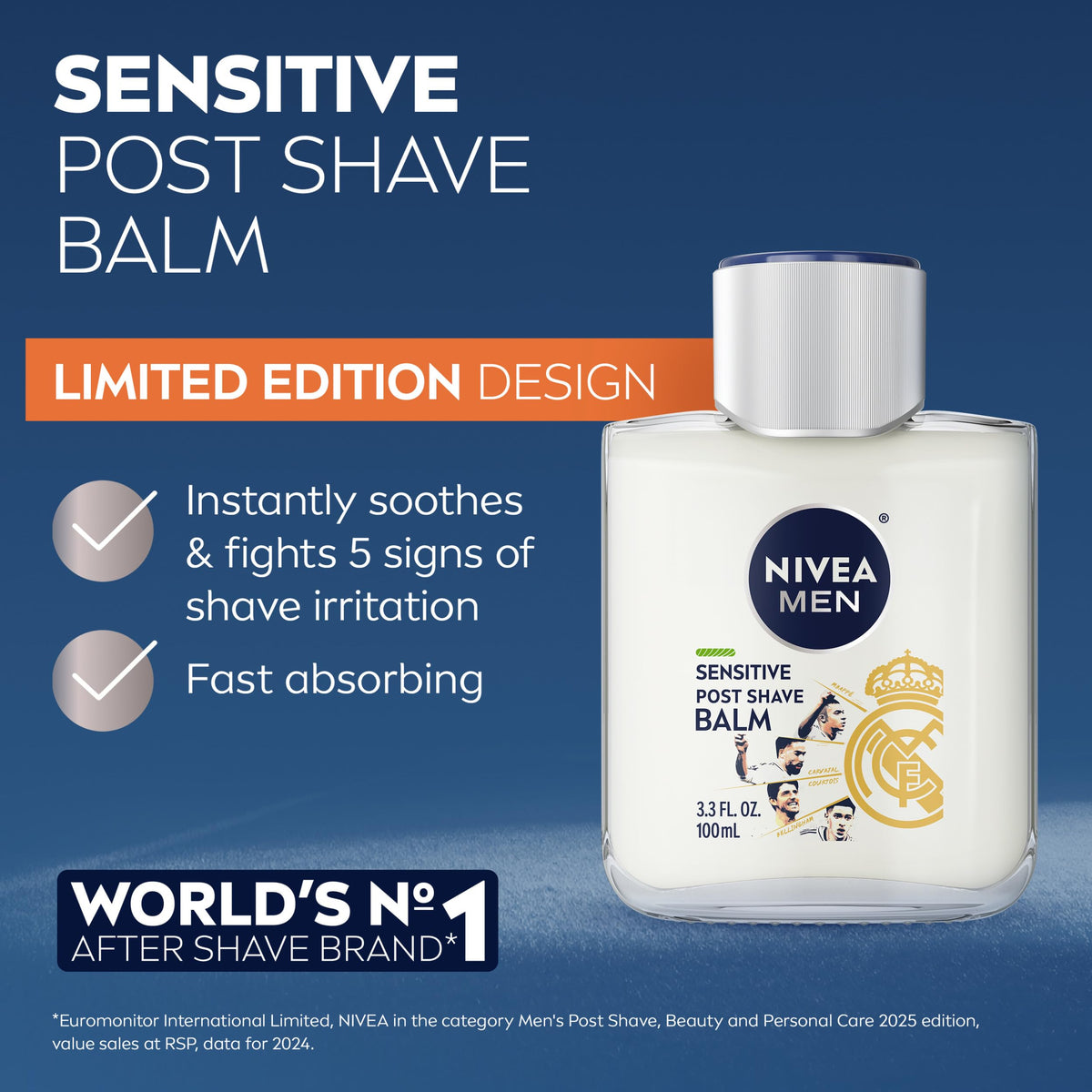 NIVEA MEN Sensitive Post Shave Balm bottle close-up