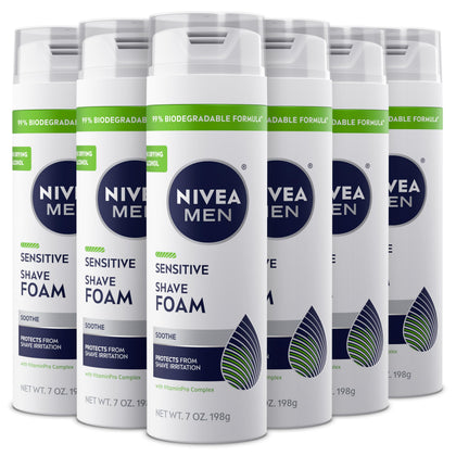 NIVEA MEN Sensitive Shave Foam 7 oz can front view