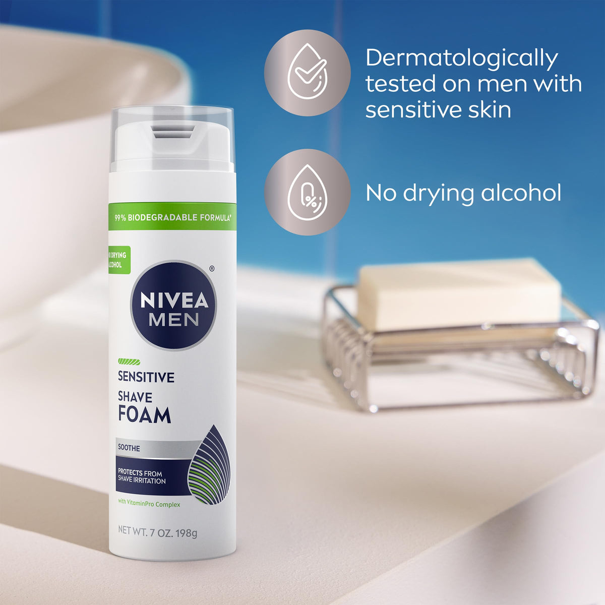 NIVEA MEN Sensitive Shave Foam application on face