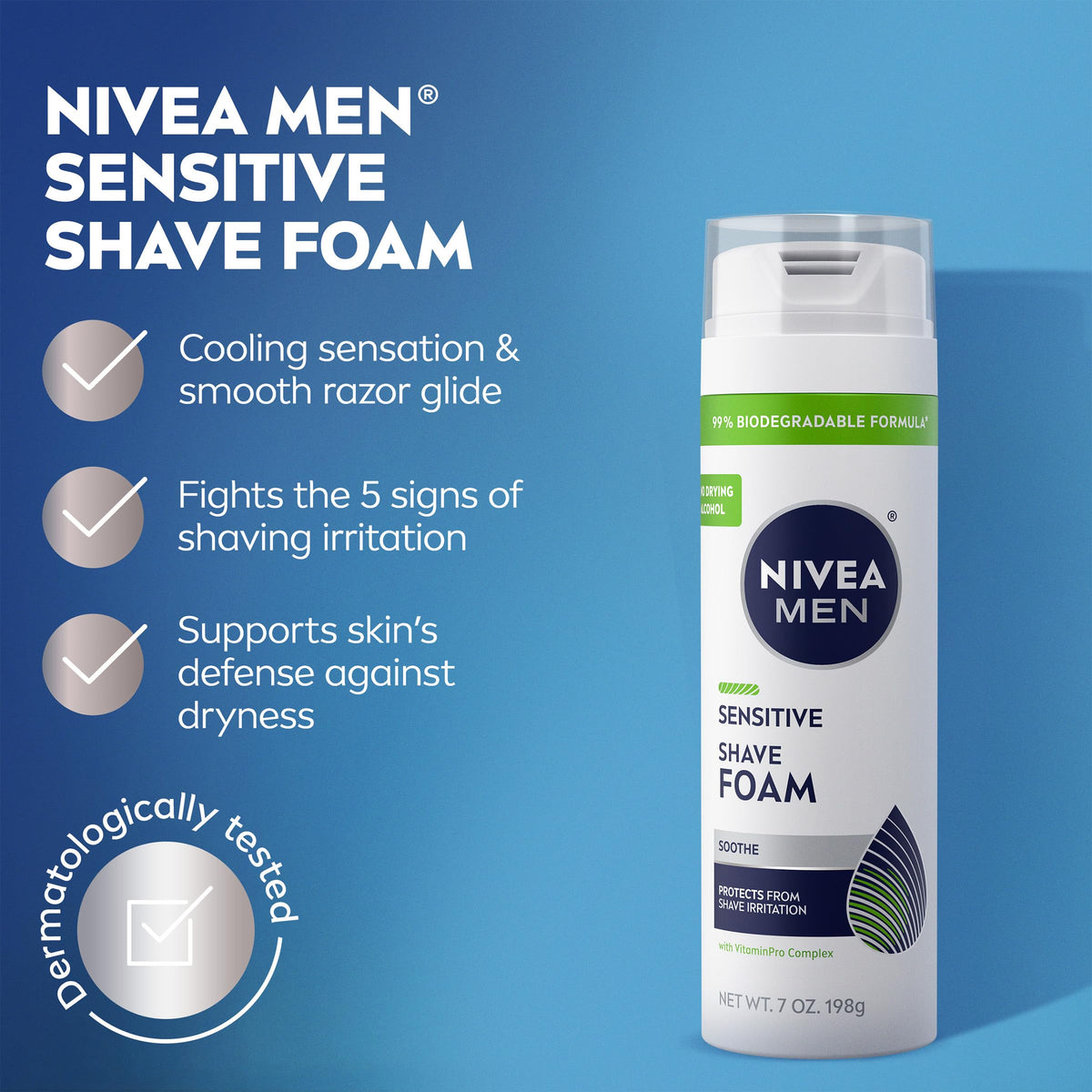 NIVEA MEN Sensitive Shave Foam can side view