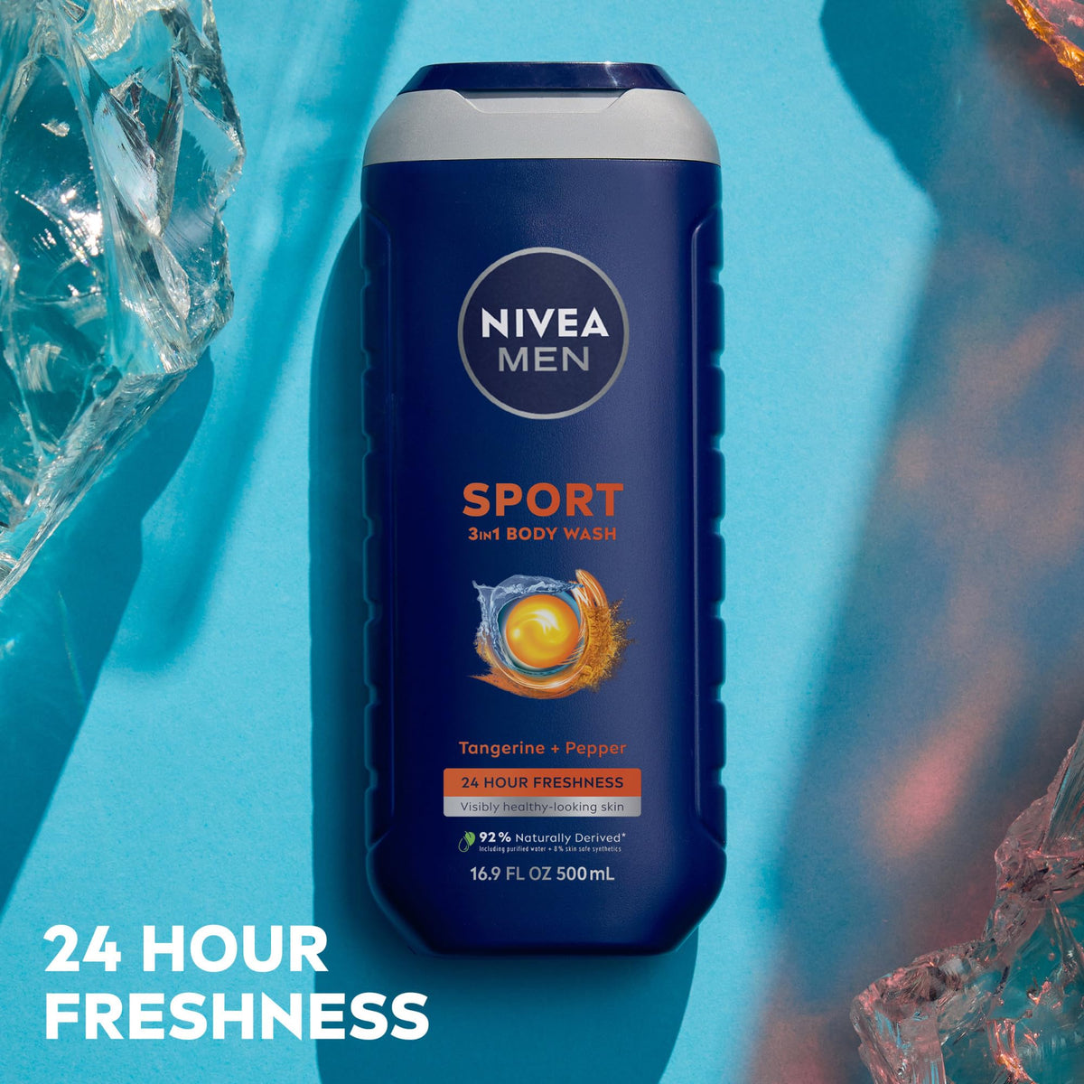 NIVEA MEN Sport Body Wash 3 x 16.9 FL OZ pack display