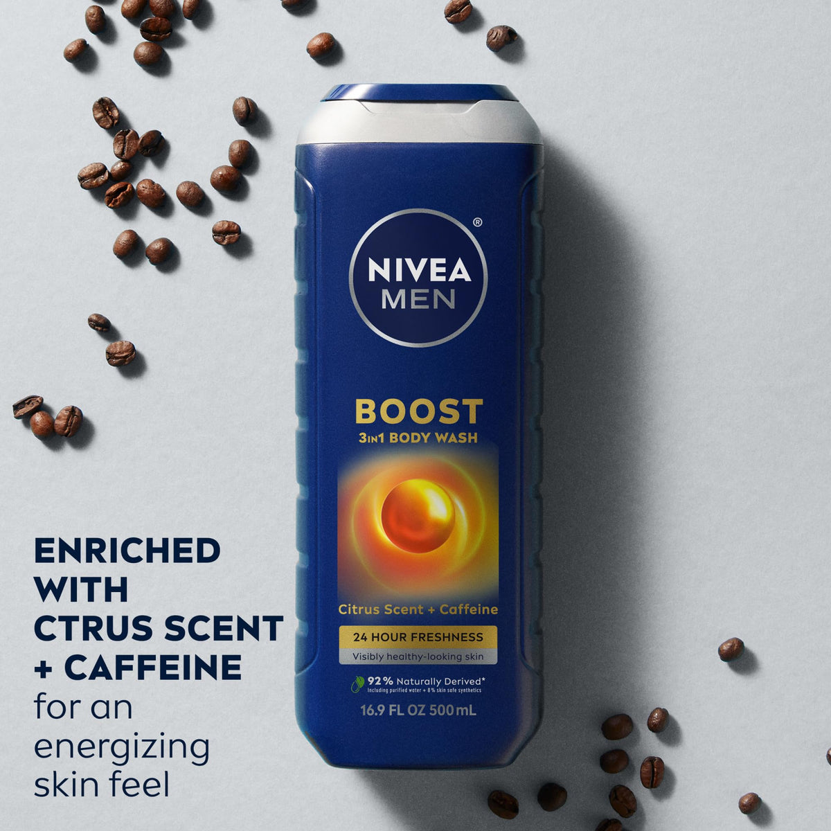 NIVEA MEN support 3-in-1 Body Wash Citrus Scented back view