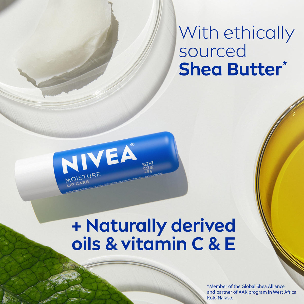 NIVEA Moisture Lip Care lip balm application on lips