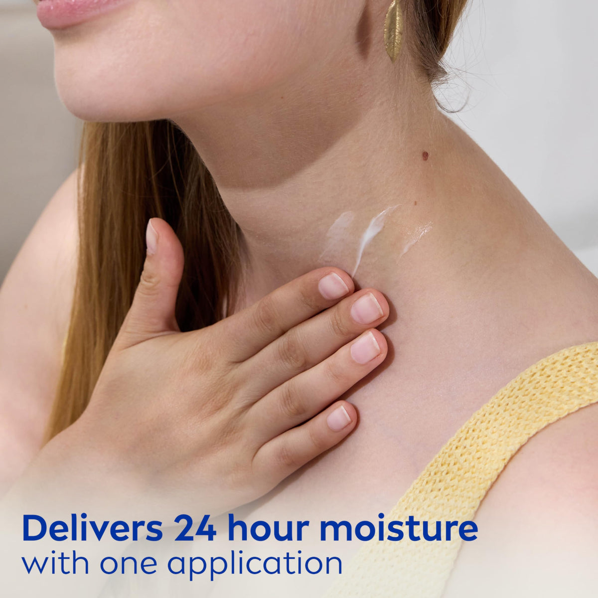NIVEA Neck & Chest Firming Anti Wrinkle Cream texture on finger