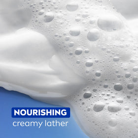 NIVEA Nourishing Care Body Wash packaging with sustainability details
